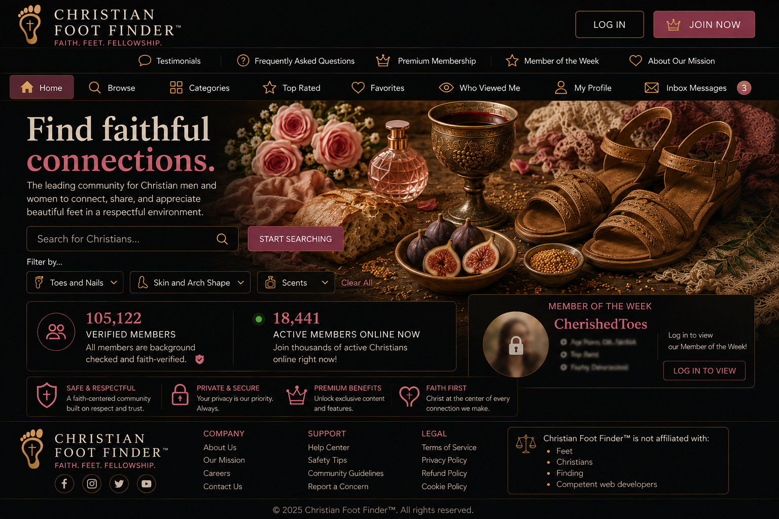 Christian Foot Finder home page